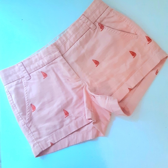 J Crew Sailboats Coral Chino Size 2 - Picture 2 of 3